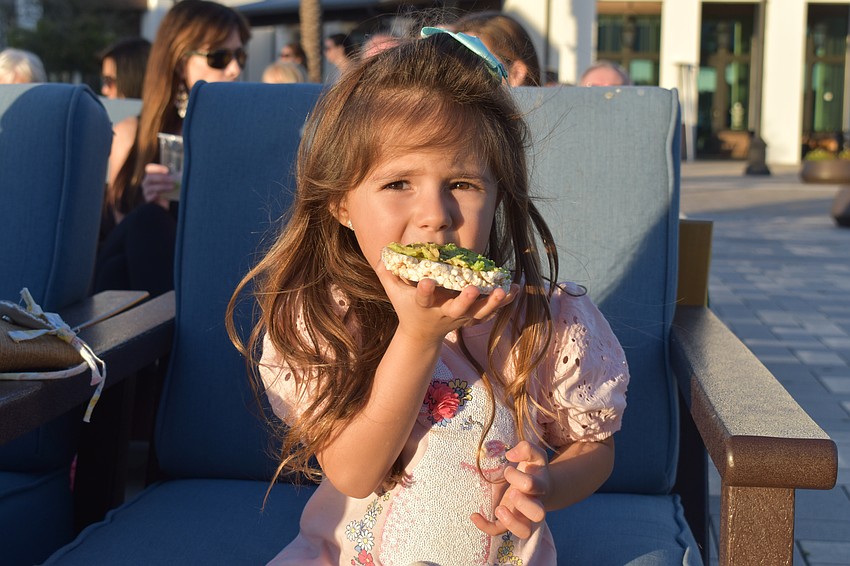 Kaia Kovacevic snacks before the show, but once the band started playing 