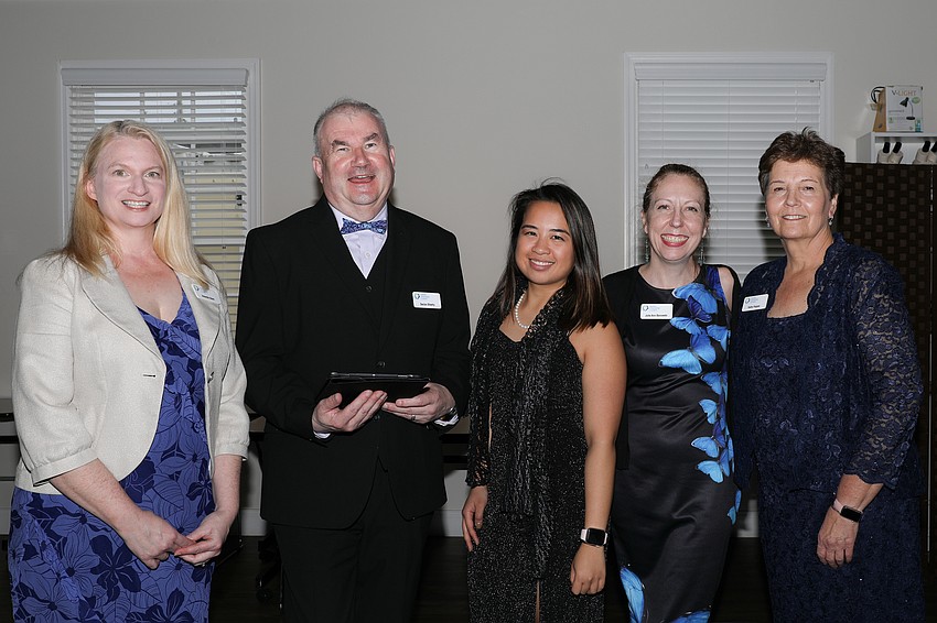 Senior Friendship Centers staff welcomed 150 guests to their Blooming Friendships Gala on Feb. 29 and include Amanda Olsen, Declan Sheehy, Jodel Velarde, Julie Ann Barowski and Kathy Pappas