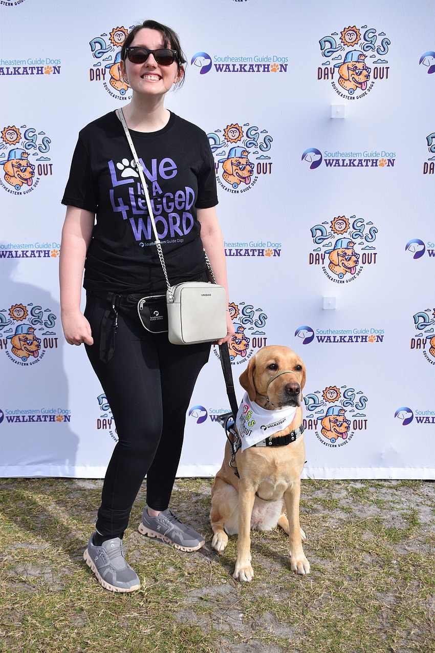 Lakewood Ranch's McKenzie Hanlon says receiving her dog, CJ, from Southeastern Guide Dogs was life changing after she suffered from two strokes eight years ago that caused a an aneurysm that took her vision.