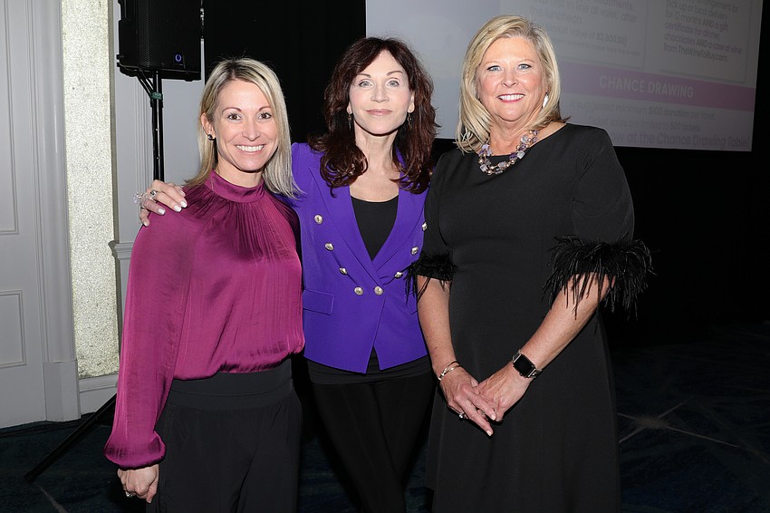 Tidewell Foundation Special Events Manager Shannon Johnson, actress, author and keynote speaker, Marilu Henner and Tidewell Foundation President Delesa Morris