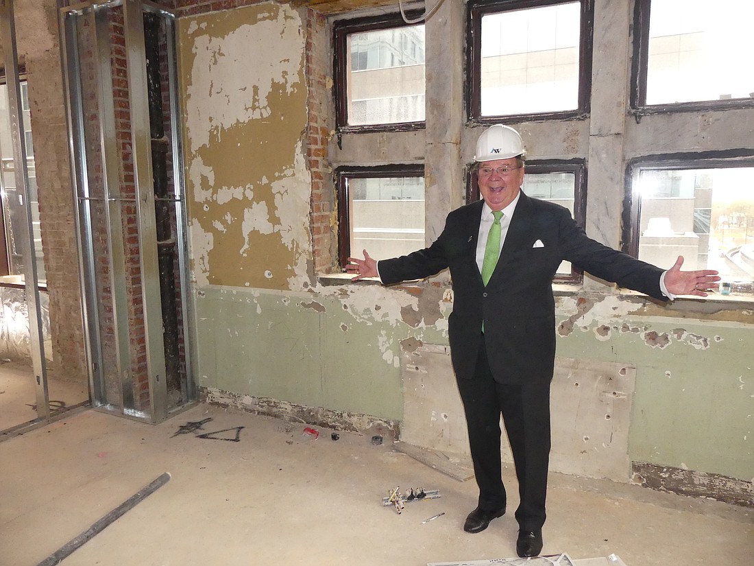 Jacksonville University College of Law Randall C. Berg Jr. Founding Dean Nick Allard shows off his future office space inside the 121 W. Forsyth St. building that will become the law school’s new campus.
