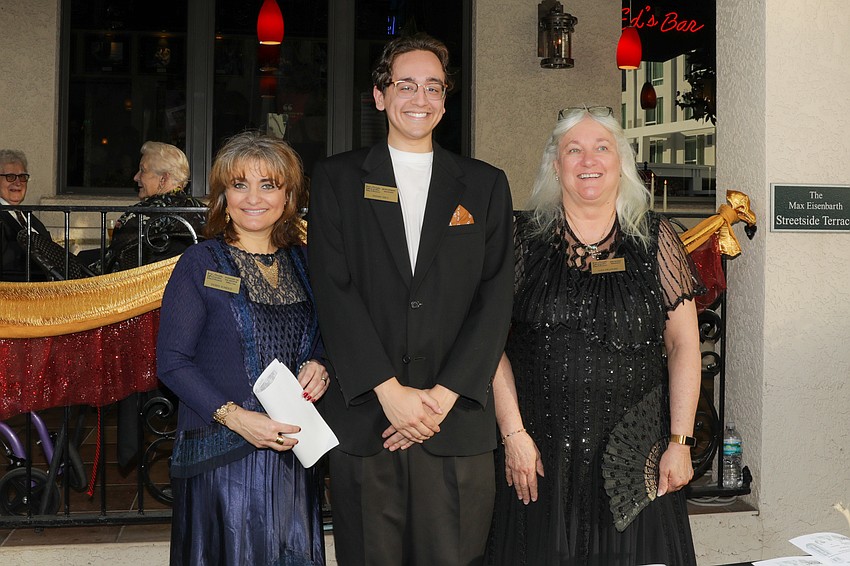 Gigi Delpero, Noah Sieg, and Doris Iemolo check guests in at Florida Studio Theatre