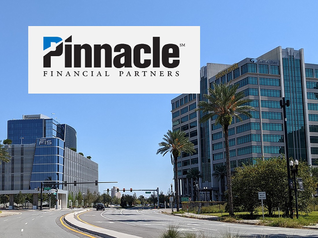 The Pinnacle Financial Partners office is Downtown at 501 Riverside Ave. Suite 600. Morgan & Morgan and Gallagher have their names on the building.