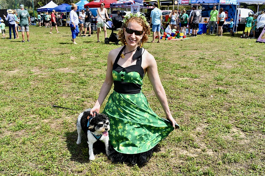 Mote Ranch resident Stacy Greeter, M.D., is joined by Tikvah, a therapy dog.