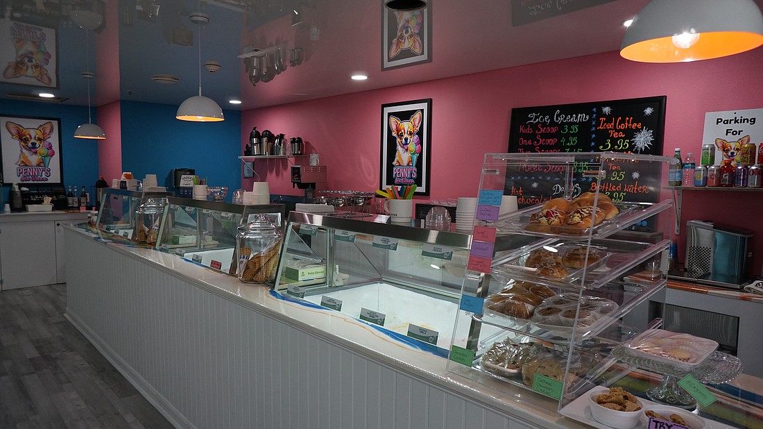 Penny's Ice Cream offers a variety of flavors, fresh pastries and beverages like hot and iced coffee.