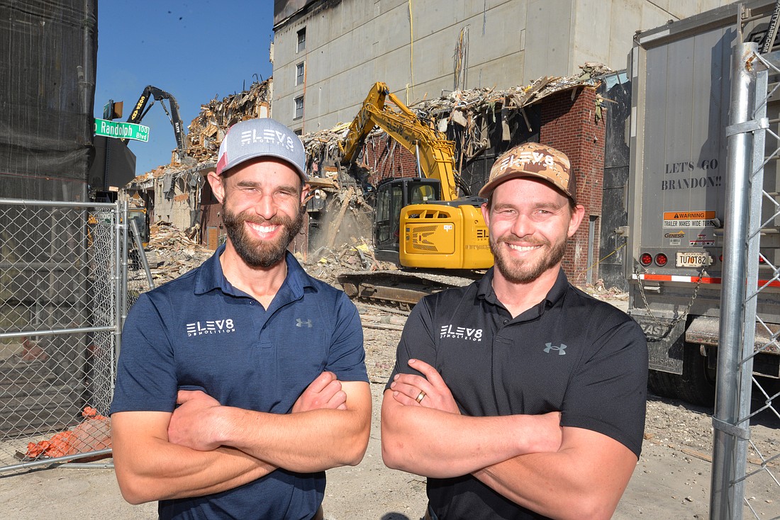ELEV8 Demolition owners Jon and Ben Pfotenhauer started their company in 2018 after moving to Florida to escape cold weather. They were recently awarded the contract to demolish the Rise Doro apartment building that was destroyed by fire.