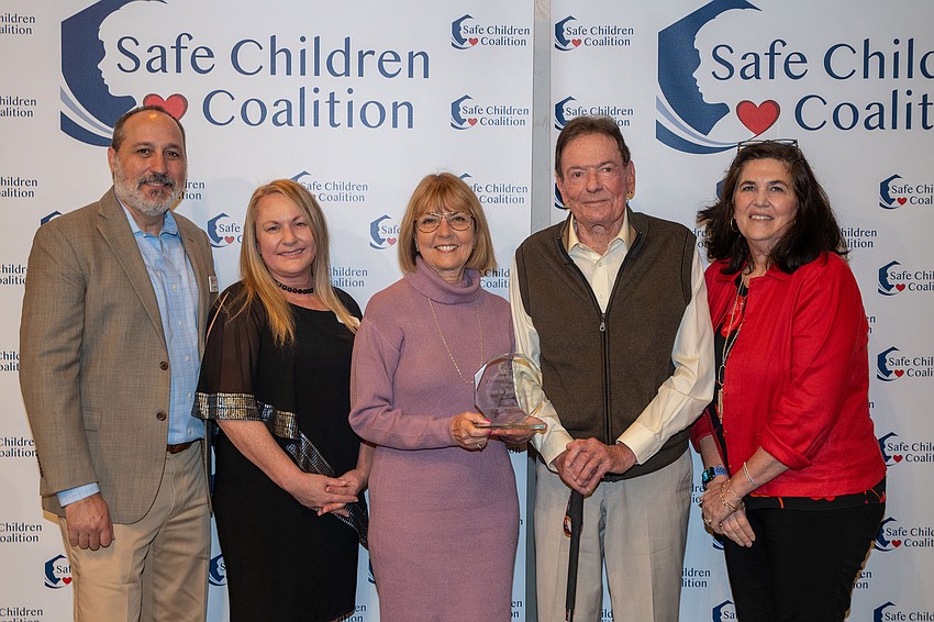 VP Lee Lipton, CEO Brena Slater, Honorees Joan and Bob Geyer and Andrea Jackson, representing  Sunset Automotive Group