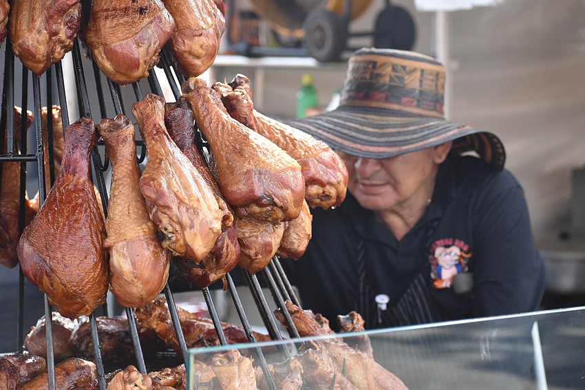 Luis Perez of Ranch Mateo Los Gemelo keeps the chicken legs coming.