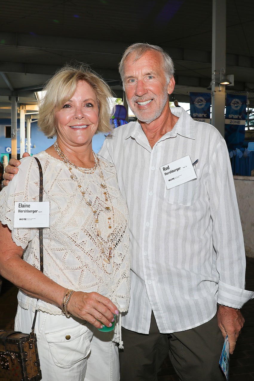Elaine and Rod Hershberger arrive at Mote Marine for the annual Party on the Pass held on Saturday, March 16.
