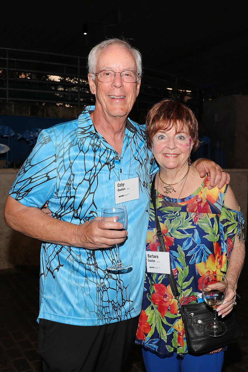 Coby and Barbara Gaulien enjoy Party on the Pass at Mote Marine.