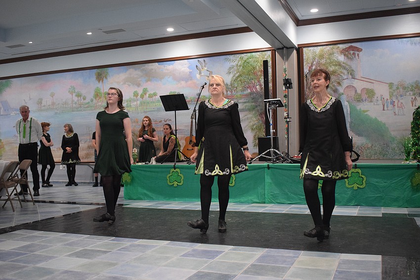Melinda Brown, Natalie Miller and Christina Williams from the Irish Dance Academy of Sarasota.