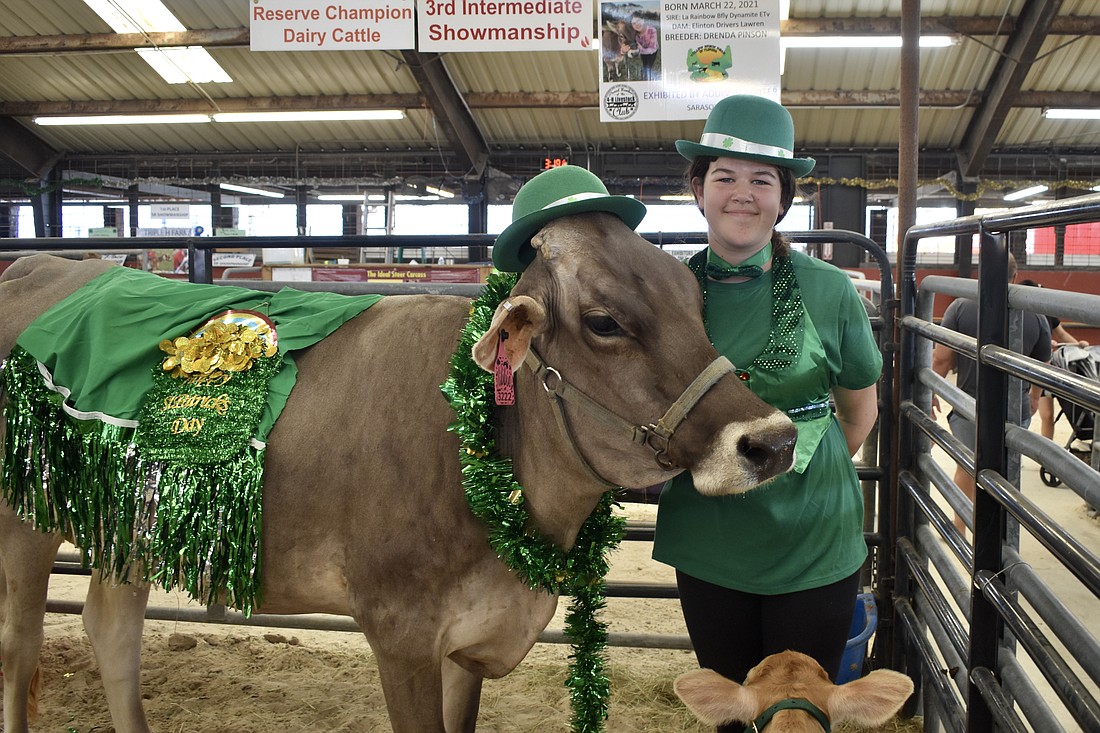 Libby Dynamite Pinson and Addy Porter, an eighth grader. Pinson was grateful for the chance to honor Alexis Brotherton, to whom the costume originally belonged.