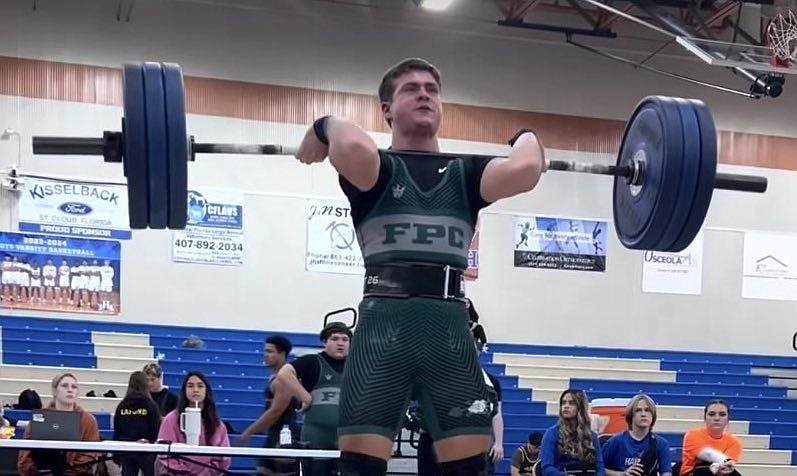 FPC's Nick Groth set three school weightlifting records at Suwannee High. Courtesy photo