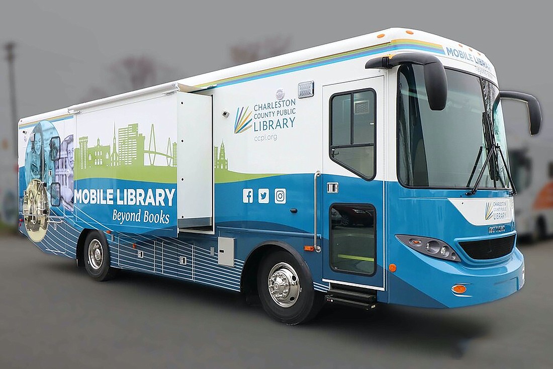 This bookmobile was customized by the same company and provides an example of what Manatee County's bookmobile will look like.