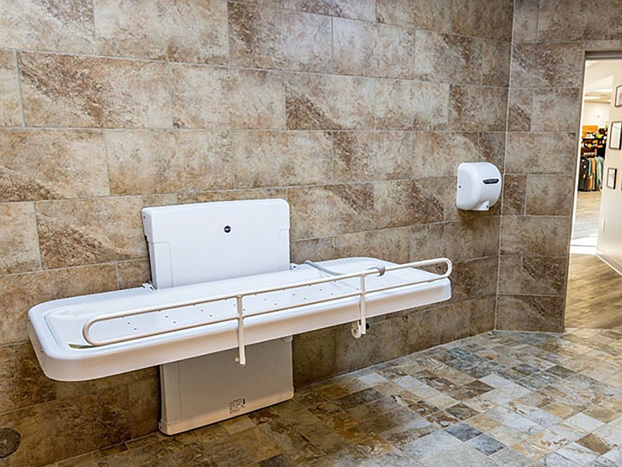 An adult-sized changing table at Natchez Trace State Park in Tennessee.