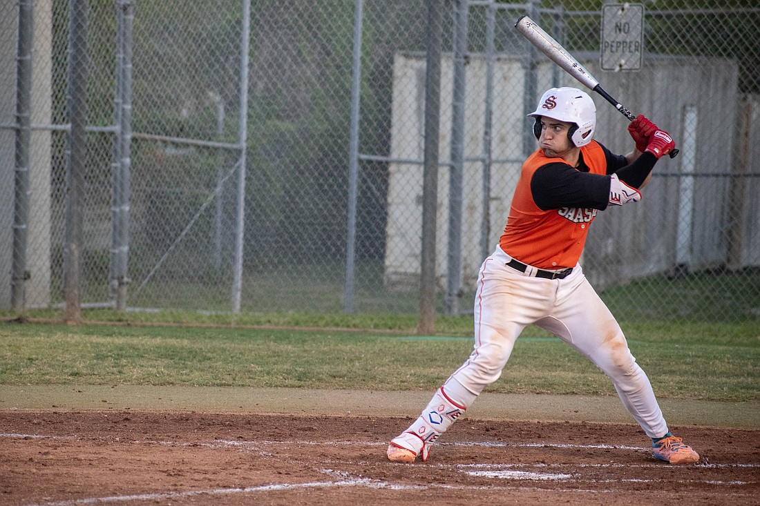 Sarasota High baseball senior catcher Juan Perez is hitting .474 as of March 27.