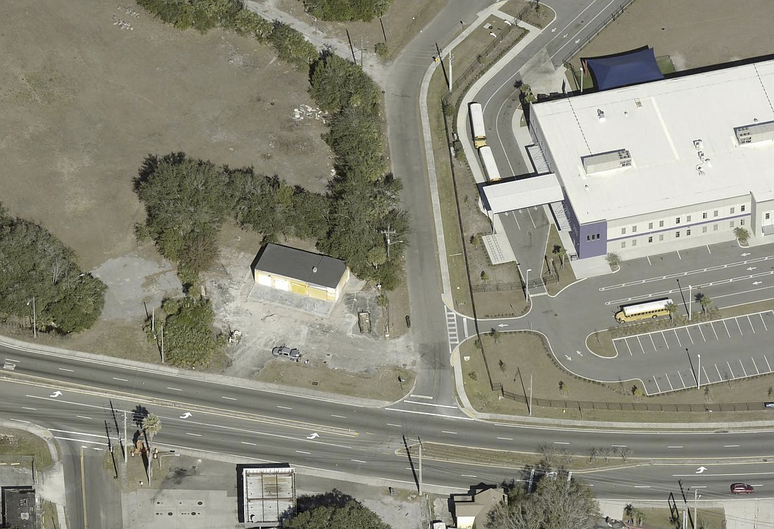 This city-owned property at 865 Golfair Blvd. across from the KIPP Voice Academy K-7 school, is planned for a small business support center. A 2,745-square-foot concrete building is at the site.