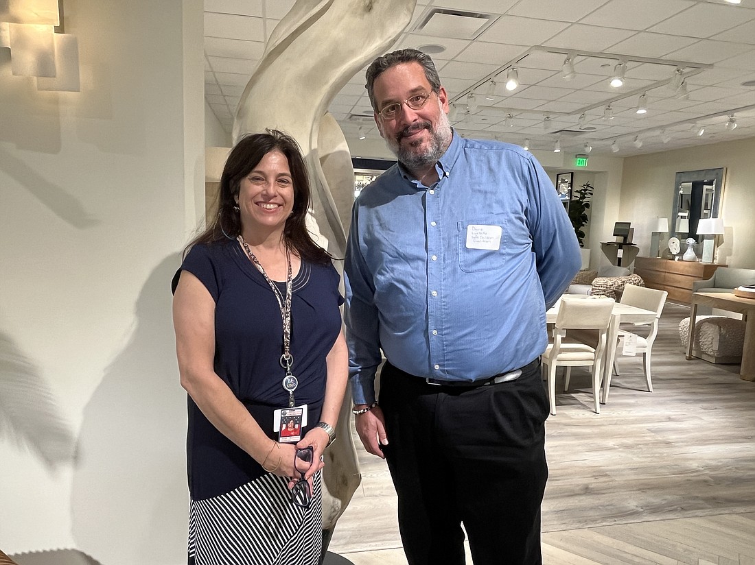Ellen McLaughlin, the director of Schoolhouse Link with Safe Children Coalition, and David Leubcke, the senior director of programs, are thrilled to receive a grant for the Lake Club Giving Circle for the first time.