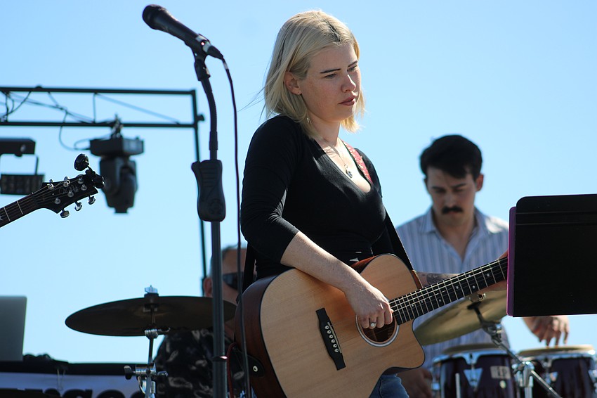Sarasota's Maya Mitchell plays guitar and sings for The Jam Band during Musicpalooza.