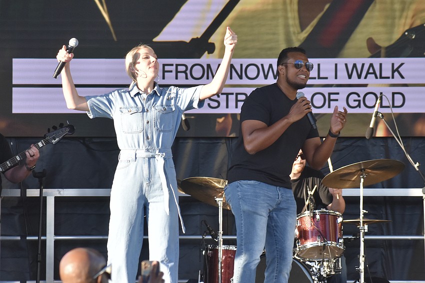 Courtney West and Walter Godfrey of First Sarasota were among those who provided live music at the event.