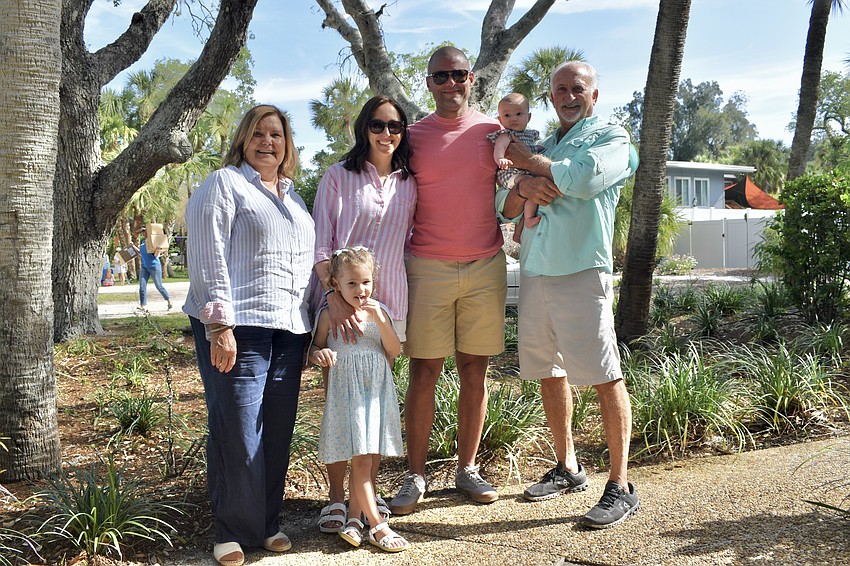 Debbie LaMarca, Carrie Thompson, Harlowe Thompson, 3, Abe Thompson, 4-month-old Sophie Thompson and Gino LaMarca