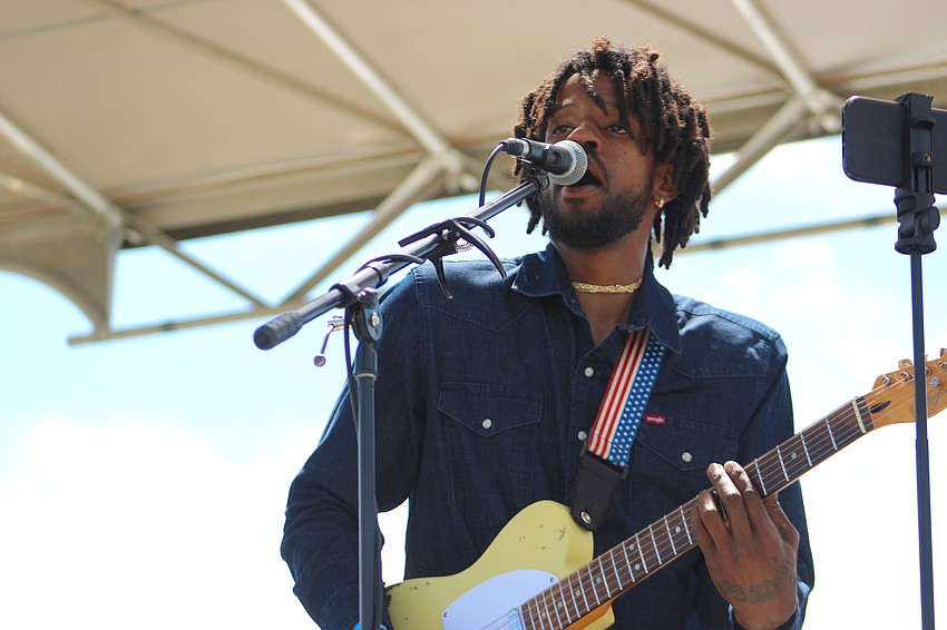 Trey Jones handles the lead vocals for American Jones during My Hometown Fest at Nathan Benderson Park in Sarasota on Saturday.