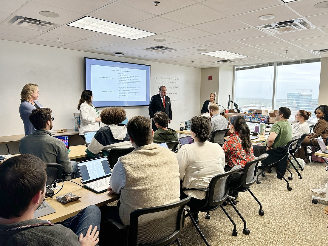 Jacksonville University
Jacksonville University College of Law Dean Nick Allard went to each classroom the afternoon of Feb. 29 to let the students know he received the official notification that the law school is provisionally accredited by the American Bar Association.