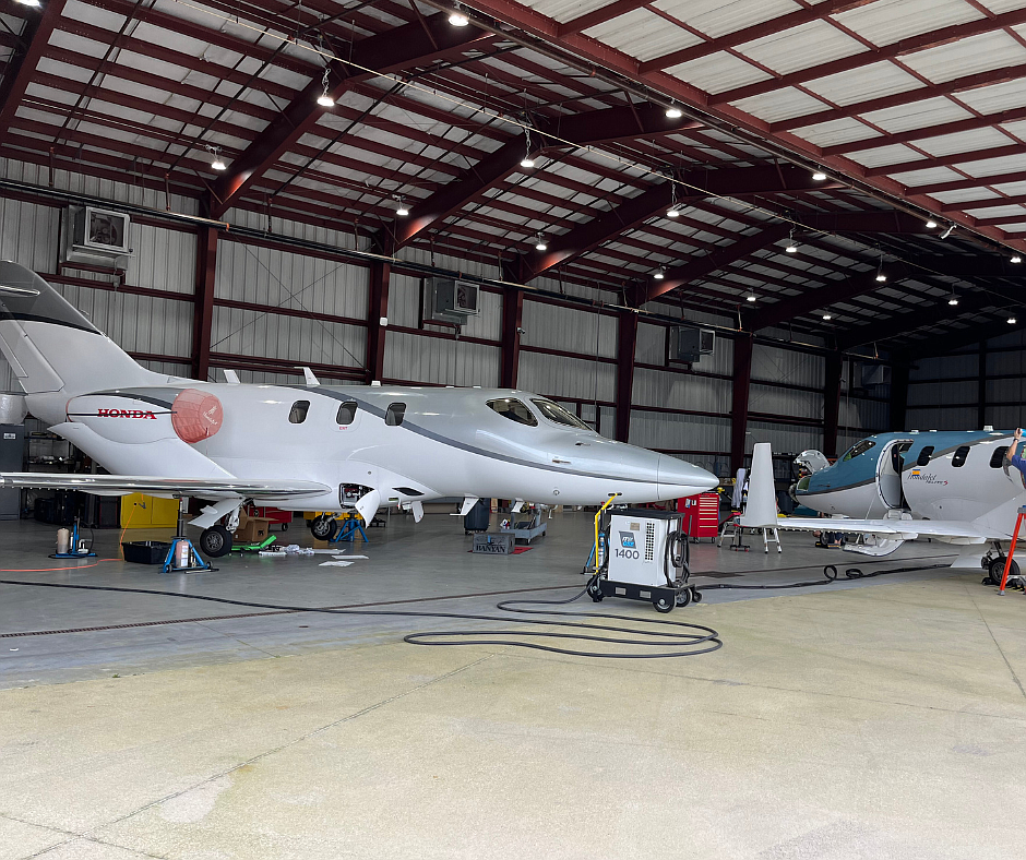Banyan Air Service specializes in servicing HondaJets, a light business jet produced by the Honda Aircraft Company of Greensboro, North Carolina.