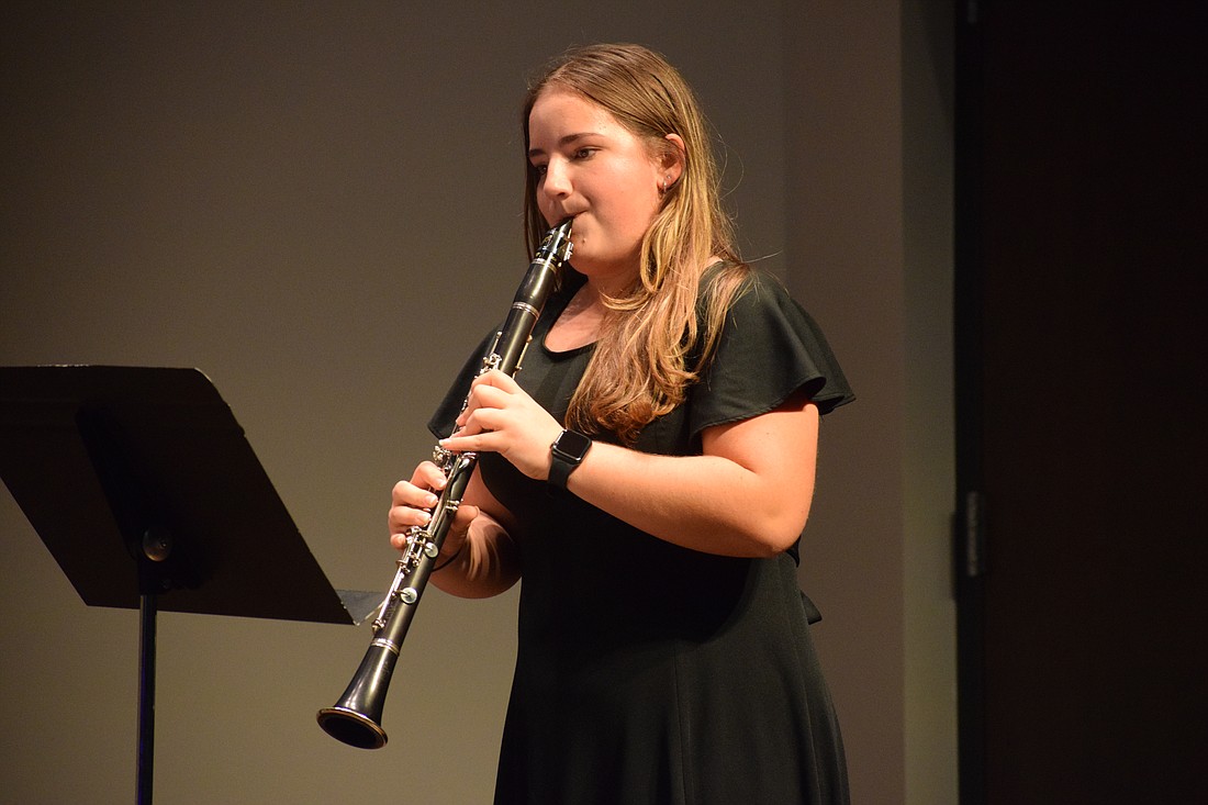 Braden River High School sophomore Alexa Helton performs as part of a quartet. She looks forward to seeing her skills as a clarinet player grow as she continues in high school.