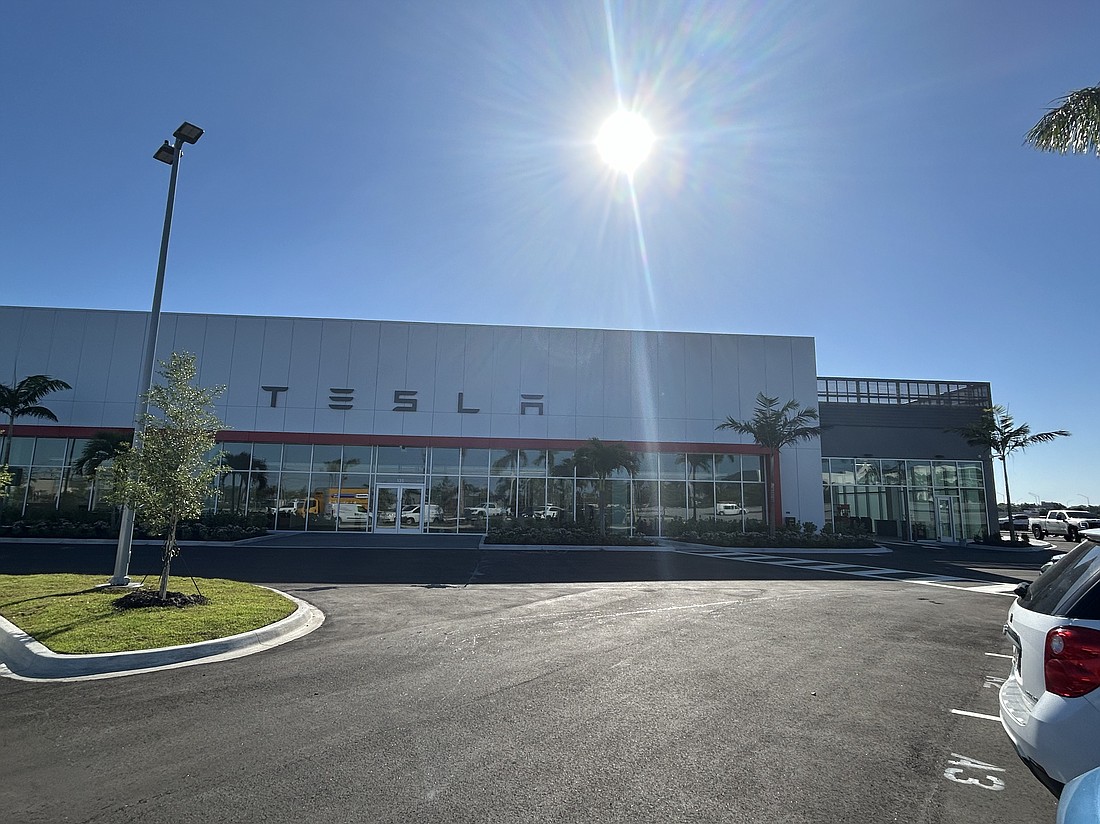 Tesla preparing to open its new Sarasota store at University Town Center.