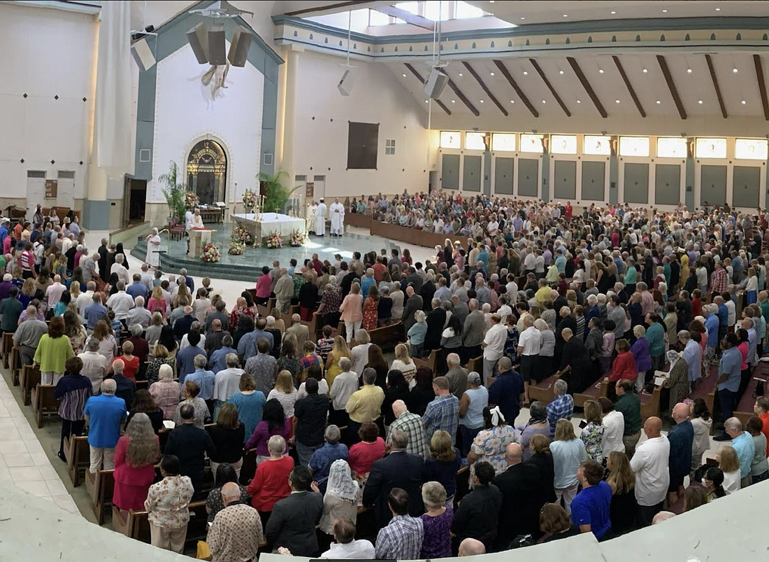 St. Elizabeth Ann Seton Catholic Church during an Easter Mass. Photo courtesy of St. Elizabeth