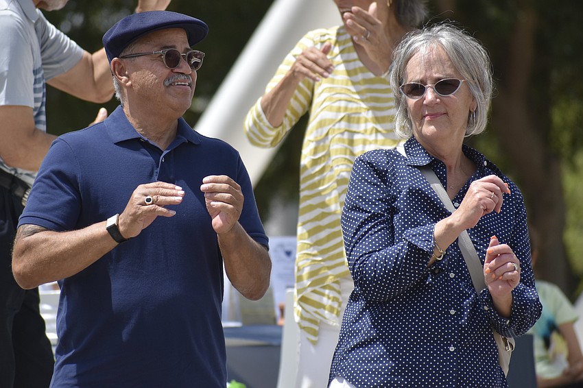 Craig and Kim Lacy dance to the music of the Westcoast Black Theatre Troupe. “It was fantastic,” Kim Lacy said. “The talent was phenomenal and the Giving Challenge is a wonderful event.”