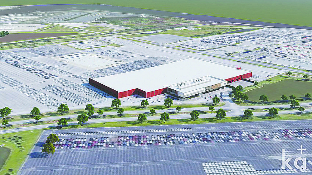 A rendering of the Southeast Toyota Distributors auto processing center at the Blount Island Marine Terminal.