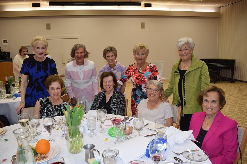 Front row: Joanie Cohen, Hannah Weinberg, Debby Hamburg and Judy Roscow 
Back row: Abby Grinberg, Nancy Milbauer, Nancy Harris, Bunny Skirboll and Bonnie Wilder