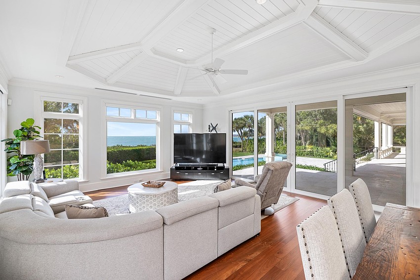 Built in 2008 by Perrone Construction, it features 12-foot ceilings, marble countertops, and a marble fireplace.