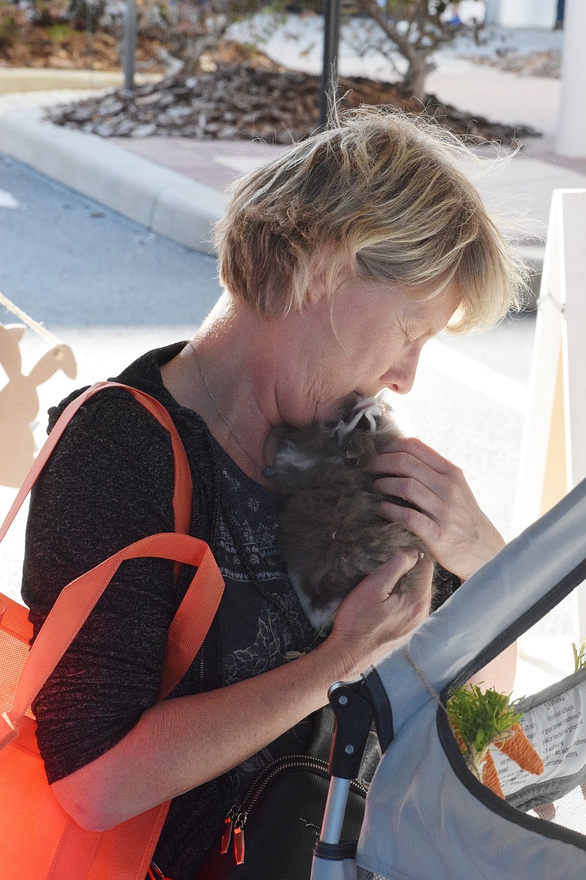 Ilonka Sharell says it was awesome to hold Freckles, a bunny with Happy Hooves Mobile Ranch.