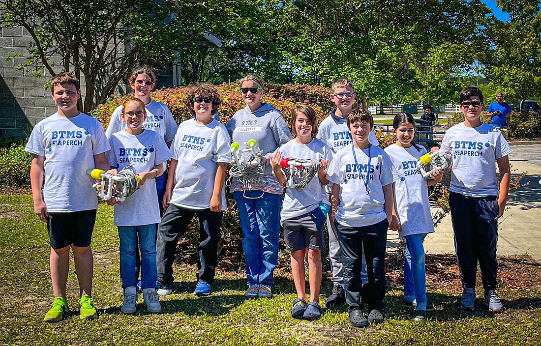 The Buddy Taylor Middle School SeaPerch Teams swept first, second and third place at the Greater Jacksonville SeaPerch Competition. Courtesy photo