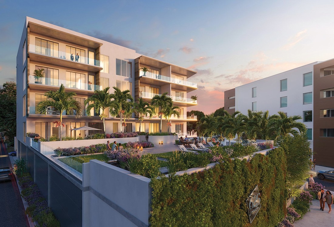 An artist's conception of The Palm, a boutique condo project on South Palm Avenue in Sarasota, set to begin construction later this summer.