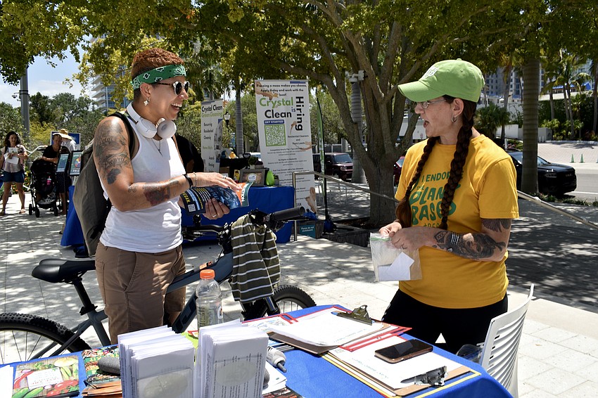 Lina Maldonado learns about the Plant Based Treaty from Malaina Watts.