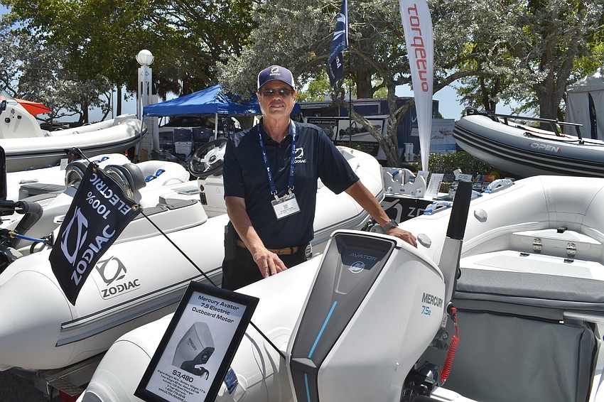 Ed Kolodzieski of Longboat Key company Ultra-Marine enjoyed showcasing what he said are the first Zodiac Nomads, a lightweight boat with an electric motor, in the United States.