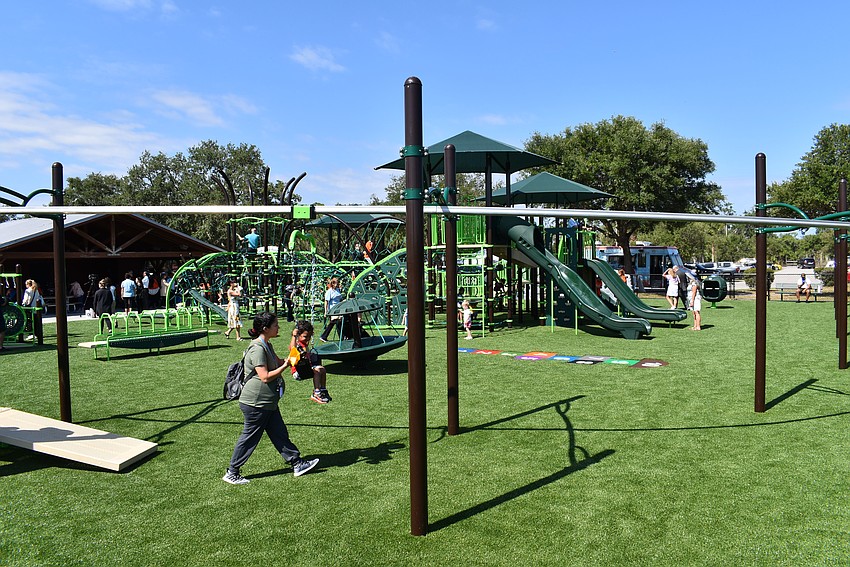 The playground at Tom Bennett park is open. A splash pad will follow in the fall.