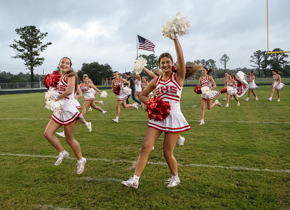 The Seabreeze cheerleaders will be back for the spring football game, and the Sandcrabs will have a new coach in former DeLand defensive coordinator Mike Klein. File photo by Michele Meyers