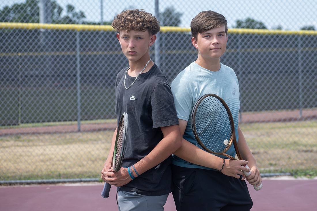 Braden River High sophomore Benecio Claudino and junior Grant Hicks are undefeated as a doubles pair in 2024. This is their first season together as a full-time pair.