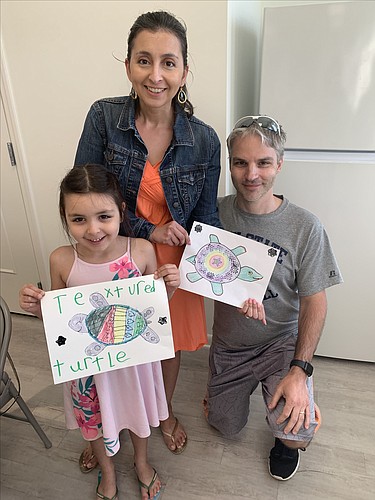 Victoria, 6, and her parents Mariana and Max Rivlin, of Hamilton, New Jersey, are Ormond Memorial Art Museum’s featured family of the month. Courtesy photo
