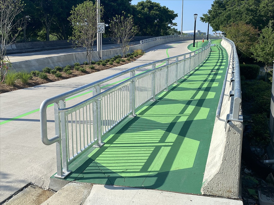 The LaVilla Link of the Emerald Trail is marked with a green design.