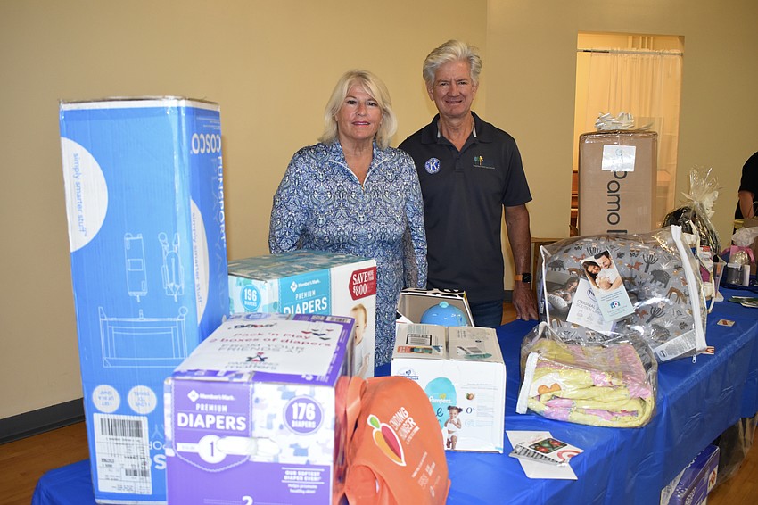 Marla Doss, president of the Kiwanis Foundation and Mike Ward, the most recent past president of the Kiwanis Club of Sarasota.