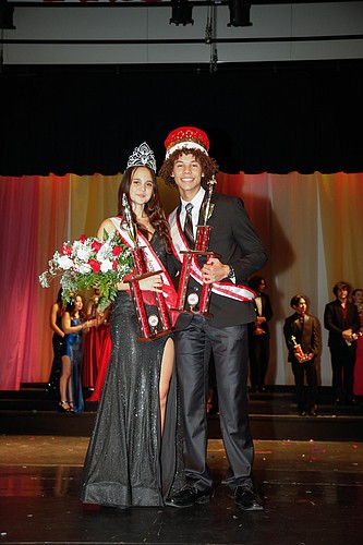 Mr. and Miss Seabreeze competition winners Margueritte Pittochi and Joseph
Monroe receive their crowned title following the after school performance. Courtesy photo