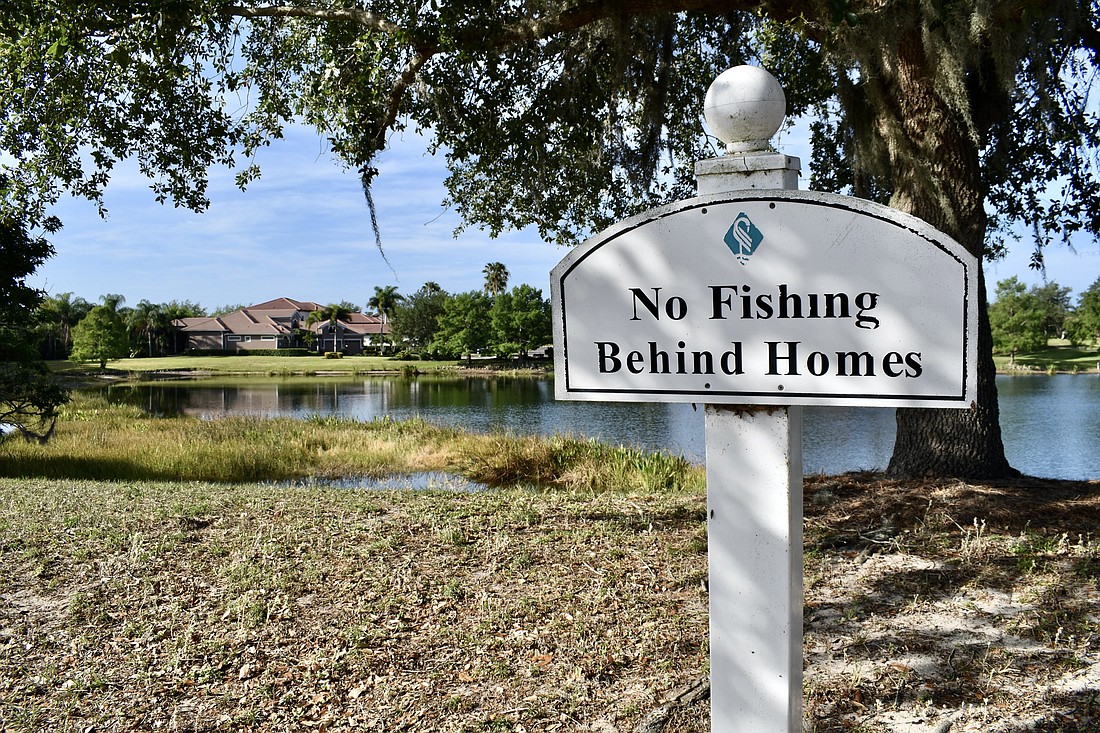 Currently, only CDD1 has rules for ponds, lakes and fishing. This sign is posted along Hidden River Trail.