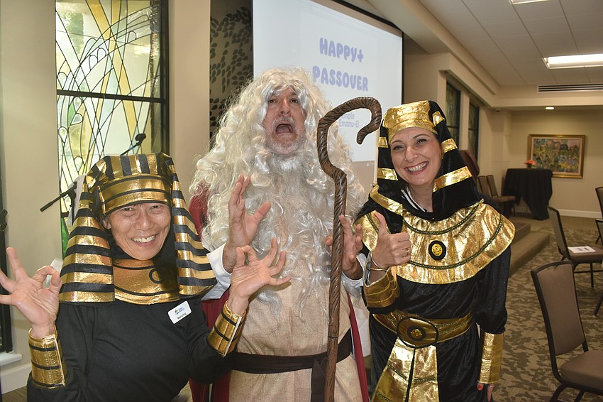 Manching Tom, Rabbi Michael Shefrin and Religious School Director Snait Ben-Herut