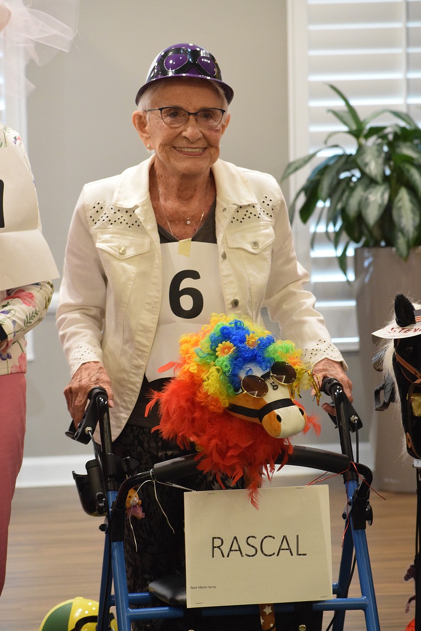 Grand Living at Lakewood Ranch's RoseMarie Baldwin and her horse, Rascal, are ready to go.